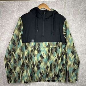 Lurking Class Sketchy Tank Camo Fleece Hoodie Anorak Jacket Size Large